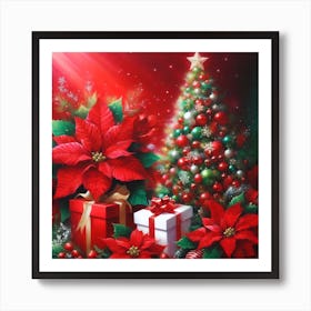 Christmas Poinsettia 1 Art Print