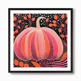 Yayoi Kusama Inspired Pumpkin Pink And Orange 7 Art Print