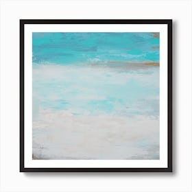 Teal Sea Abstract Painting 2 Square Art Print