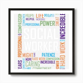 Social Worker And Men Gift Art Print