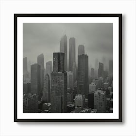 Black And White Cityscape Art Print