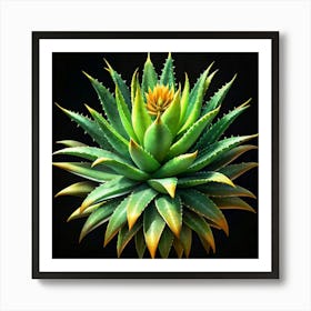 Close Up Of A Green Aloe Vera Plant Art Print