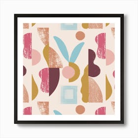 Modern Italian Villa Pink Blush Floral Art Print