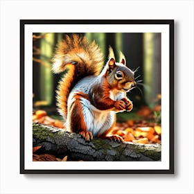 Squirrel In The Forest 384 Art Print