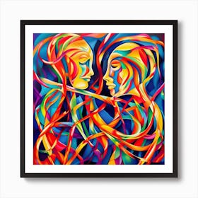 Two People Holding Hands Art Print