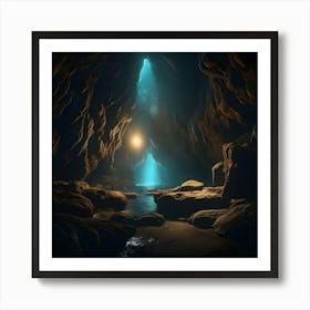 Cave With Light Art Print