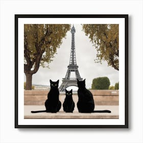 Cats In Paris Ai Art Art Print