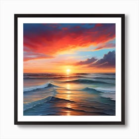 Sunset Over The Ocean Art Print