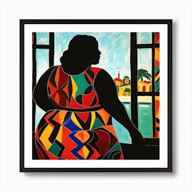 Woman By The Window Art Print