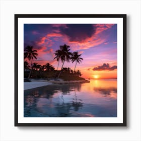 Sunset On The Beach Art Print