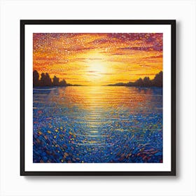 Sunset On The Lake 4 Art Print