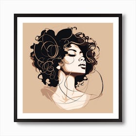 Afro Girl Art Print