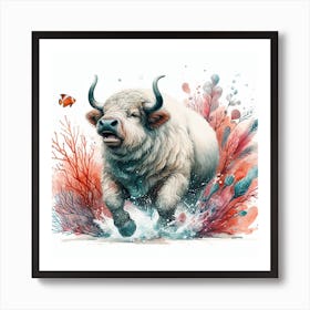 Cow Watercolour Art Print 4 Art Print