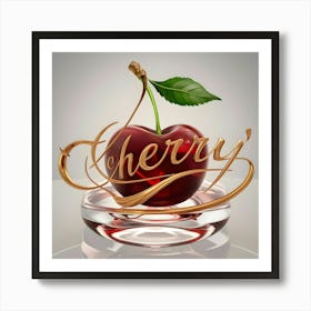 Cherry in a glass Art Print