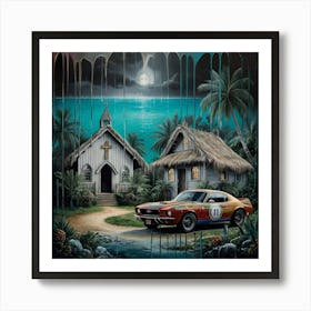 'The Church At Night' Art Print