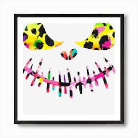 Loud Leopard Multi Colored Jack O Lantern Pumpkin Face Art Print