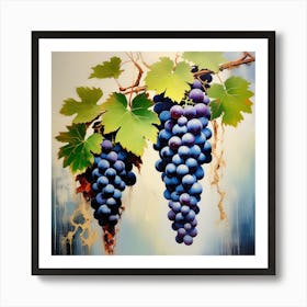 Grapes and vine Art Print
