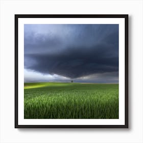Thunderstorm Cell Over The Alb Plateau Art Print