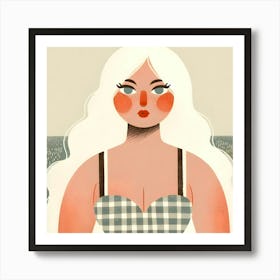 Pretty Girl With Long White Hair Art Print