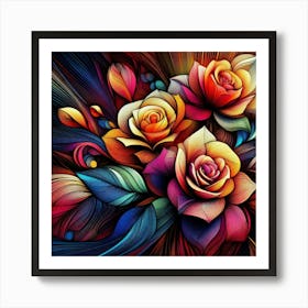 Colorful Roses Art Print