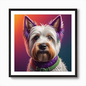 Westie Dog Print Pop of Colors Art Print