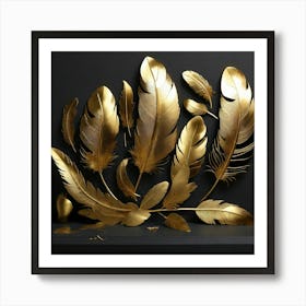 Golden feathers 4 Art Print