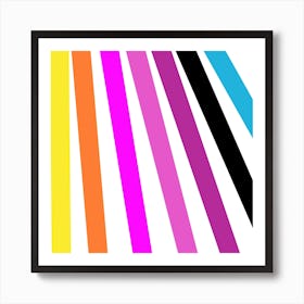 Rainbow Stripes Colorful Multicolor Colorpop Flare Art Print