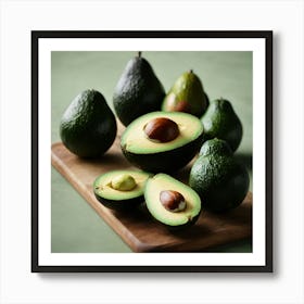 Avocados On A Cutting Board Poster