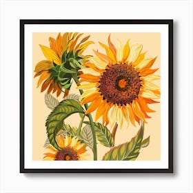 Sunflowers Square Art Print