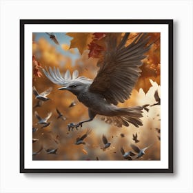 Crow In Flight 1 Art Print