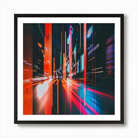 Abstract Blurred City Lights Art Print