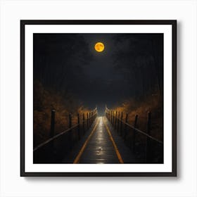 Moonlight Bridge Art Print