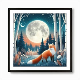 Fox In The Forest Art Print