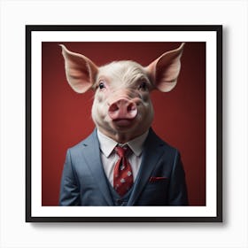 Pig In A Suit 4 Art Print