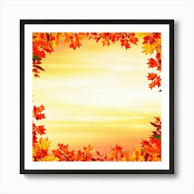 Autumn Themed Frame Embracing The Bright Sunlit Hues Of Fall Foliage Intricately Woven Design Of (2) Art Print