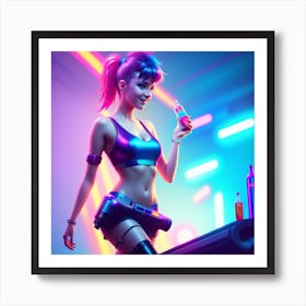 Neon Girl Art Print