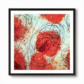 Red And Black Swirls Art Print