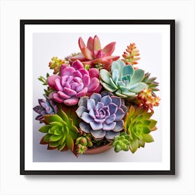 Bowl Of Succulents Art Print