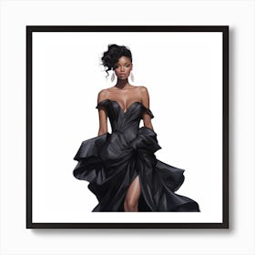 Black Woman In Evening Gown Art Print