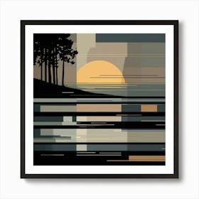 Sunset Over The Lake 3 Art Print