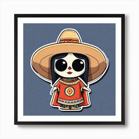 Mexican Pancho Sticker 2d Cute Fantasy Dreamy Vector Illustration 2d Flat Centered By Tim Bu (4) Art Print