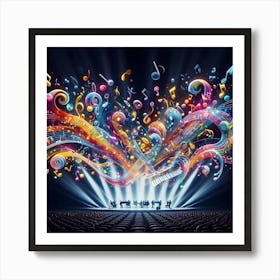 Colorful Music Notes 1 Art Print