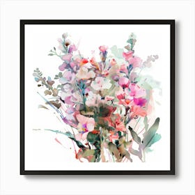 Watercolor Flowers 40 Art Print