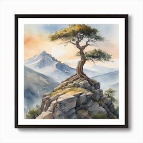 Lone Tree In The Mountains 7 Art Print