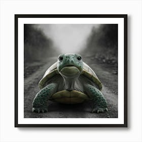 Turtle On The Road Art Print