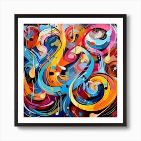 Abstract Music Notes 1 Art Print