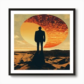 Man Standing On A Rock Art Print