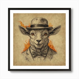 Goat In A Suit 3 Art Print