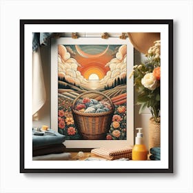 Laundry day and laundry basket 9 Art Print