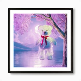 Teddy Bear In The Moonlight 4 Art Print